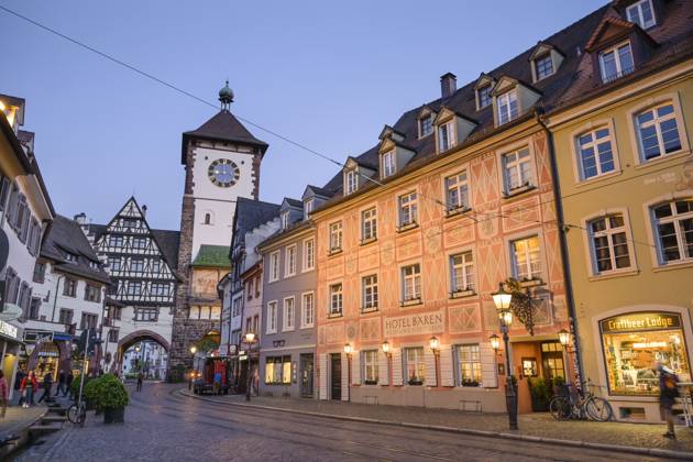 Schwabentor, Oberlinden, Altstadt, Freiburg im Breisgau, Baden-Württemberg, Deutschland