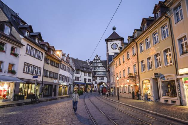 Schwabentor, Oberlinden, Altstadt, Freiburg im Breisgau, Baden-Württemberg, Deutschland