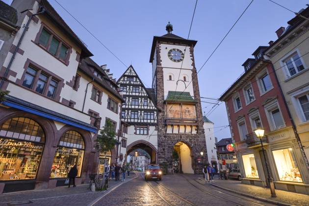 Schwabentor, Oberlinden, Altstadt, Freiburg im Breisgau, Baden-Württemberg, Deutschland