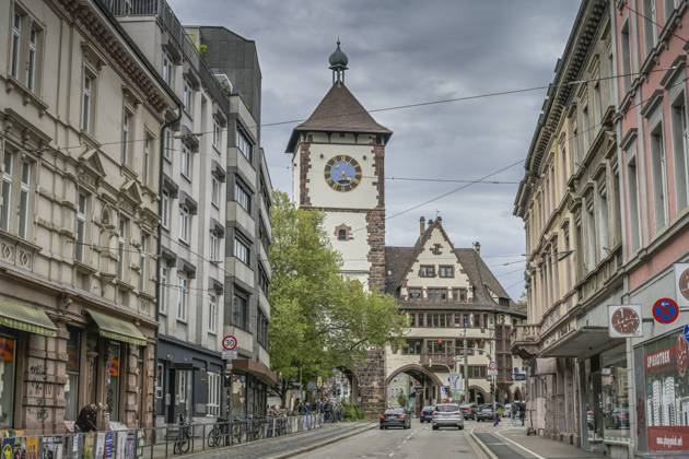 Schwabentor, Oberlinden, Altstadt, Freiburg im Breisgau, Baden-Württemberg, Deutschland