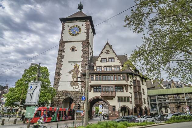 Schwabentor, Oberlinden, Altstadt, Freiburg im Breisgau, Baden-Württemberg, Deutschland