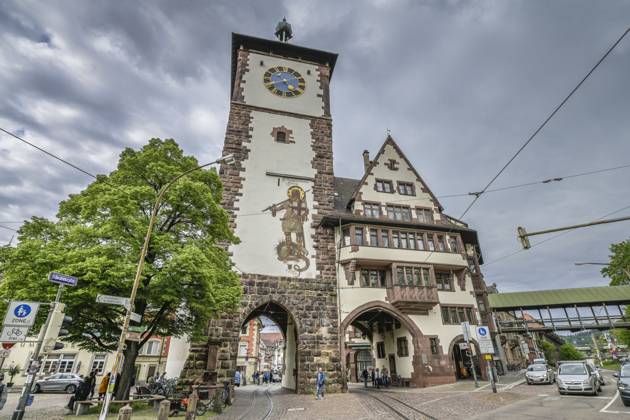 Schwabentor, Oberlinden, Altstadt, Freiburg im Breisgau, Baden-Württemberg, Deutschland