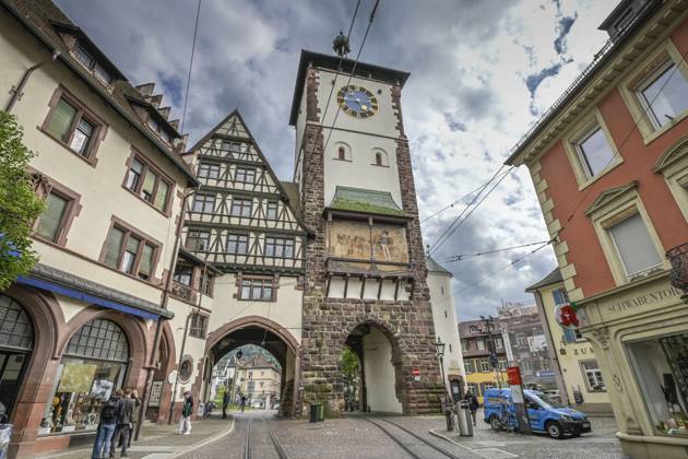 Schwabentor, Oberlinden, Altstadt, Freiburg im Breisgau, Baden-Württemberg, Deutschland