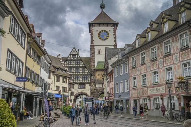 Schwabentor, Oberlinden, Altstadt, Freiburg im Breisgau, Baden-Württemberg, Deutschland