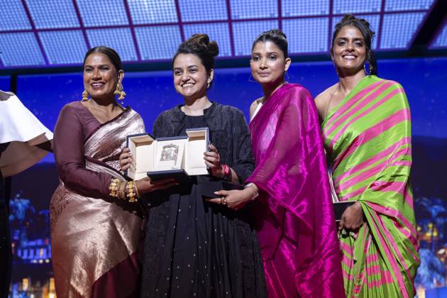 B CÃ rÃ monie de clÃ ture du 77eme Festival International du Film de Cannes au Palais des Festivals Ã Cannes Chhaya Kadam, Payal Kapadia, Divya Prabha, Kani Kusruti Grand Prix pour Â All we imagine as light Â CÃ rÃ monie de clÃ ture du 77eme Festival International du Film de Cannes au Palais des Festivals Ã Cannes On may 25th 2024 Borde Jacovides Moreau Bestimage Closing ceremony of the 77th Cannes International Film Festival at the Palais des Festivals in Cannes, France On may 25th 2024 Cannes France  Copyright: xOLIVIERxBORDEx xBESTIMAGExOLIVIERxBORDEx xBESTIMAGEx