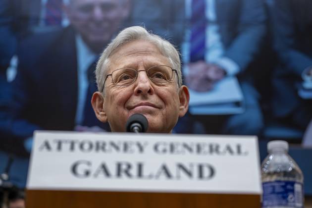 Bilder des Jahres 2024, News 06 Juni News Themen der Woche KW23 Attorney General, U.S. Department of Justice Merrick Garland, testifies before the House Judiciary Committee on Oversight of the U.S. Department of Justice on Capitol Hill in Washington, DC on Tuesday, June 4, 2024. Garland slams the repeated attacks and conspiracy theories floated by Republicans about the Justice Department being weaponized against former President Donald saying, I will not be intimidated.  WAP2024060323 KenxCedeno