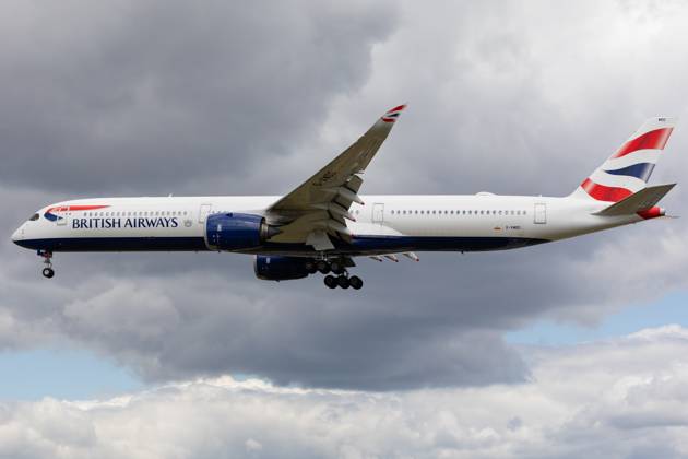 Aircraft And Airline Stock A British Airways Airbus A350 is being at London Heathrow Airport in London, United Kingdom, on June 10, 2023. London United Kingdom Copyright: xMIxNewsx originalFilename: fletcher-aircraft240610_np6R3