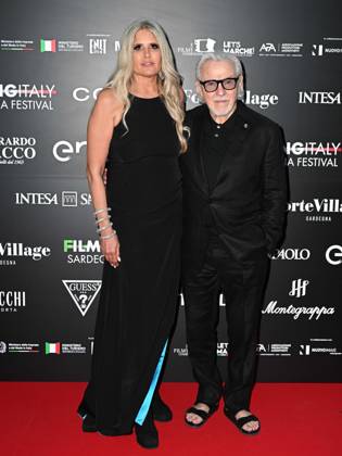 Cagliari: Santa Margherita di Pula, Cagliari, 7th edition of the Filming Italy Sardinia Festival, Red Carpet awards ceremony in the early evening. In the photo: Harvey Keitel, Tiziana Rocca Cagliari  - ZUMAp169 20240621_zea_p169_199 Copyright: xIPAx