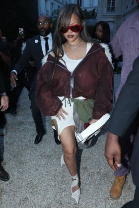 PFW A$AP Rocky s, AMERICAN SABOTAGE, Presented by AWGE Front Row Rihanna attending the A$AP Rocky s, AMERICAN SABOTAGE, Presented by AWGE Menswear Spring Summer 2025 show as part of Paris Fashion Week in Paris, France on June 21, 2024. Photo by Jerome Dominé ABACAPRESS.COM Copyright: xDominexJerome ABACAx