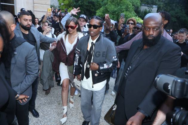PFW A$AP Rocky s, AMERICAN SABOTAGE, Presented by AWGE Front Row Rihanna and Asap Rocky attending the A$AP Rocky s, AMERICAN SABOTAGE, Presented by AWGE Menswear Spring Summer 2025 show as part of Paris Fashion Week in Paris, France on June 21, 2024. Photo by Jerome Dominé ABACAPRESS.COM Copyright: xDominexJerome ABACAx