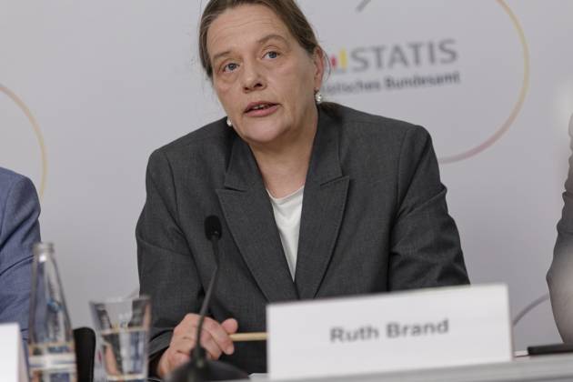 Ergebnisse des Zensus 2022 vorgestellt 2024-06-25 Deutschland, Berlin - Pressekonferenz zur Veröffentlichung der ersten Ergebnisse des Zensus 2022. Im Bild Ruth Brand, Präsidentin des Statistischen Bundesamts.