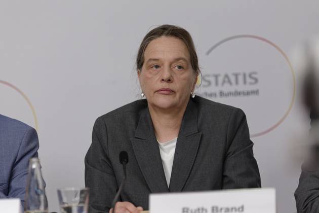 Ergebnisse des Zensus 2022 vorgestellt 2024-06-25 Deutschland, Berlin - Pressekonferenz zur Veröffentlichung der ersten Ergebnisse des Zensus 2022. Im Bild Ruth Brand, Präsidentin des Statistischen Bundesamts.