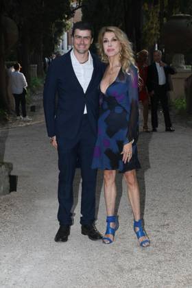 Premio Globo d Oro Verleihung in Rom Rome, German Academy Villa Massimo 64th edition of the Golden Globe, In the photo: Gabriella Carlucci with her son  Copyright: xVincenzoxLandix xipa-agency.netx xVincenzoxLandix IPA_Agency_IPA47709611
