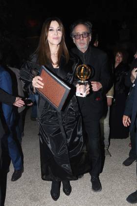 Premio Globo d Oro Verleihung in Rom Rome, German Academy Villa Massimo 64th edition of the Golden Globe, In the photo: Tim Burton Monica Bellucci  Copyright: xVincenzoxLandix xipa-agency.netx xVincenzoxLandix IPA_Agency_IPA47710376