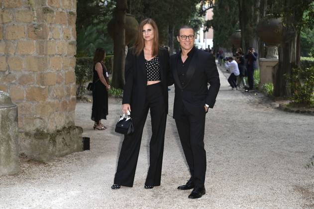 Stefano Accorsi mit Ehefrau Bianca Vitali bei der 64. Verleihung der Globi d Oro 2024 in der Accademia Tedesca di Roma Villa Massimo. Rom, 03.07.2024