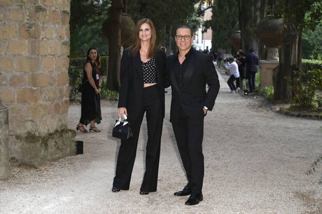 Stefano Accorsi mit Ehefrau Bianca Vitali bei der 64. Verleihung der Globi d Oro 2024 in der Accademia Tedesca di Roma Villa Massimo. Rom, 03.07.2024