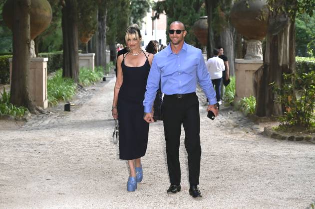 Micaela Ramazzotti und Claudio Pallitto bei der 64. Verleihung der Globi d Oro 2024 in der Accademia Tedesca di Roma Villa Massimo. Rom, 03.07.2024