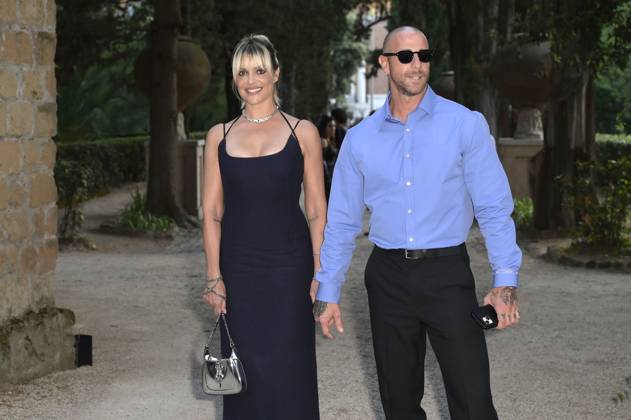 Micaela Ramazzotti und Claudio Pallitto bei der 64. Verleihung der Globi d Oro 2024 in der Accademia Tedesca di Roma Villa Massimo. Rom, 03.07.2024