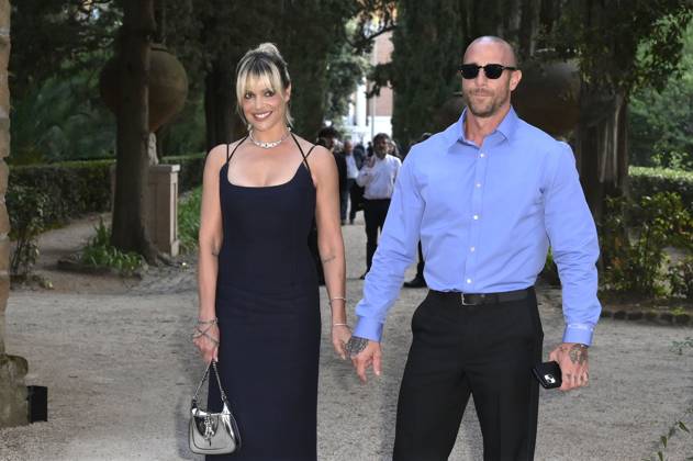 Micaela Ramazzotti und Claudio Pallitto bei der 64. Verleihung der Globi d Oro 2024 in der Accademia Tedesca di Roma Villa Massimo. Rom, 03.07.2024