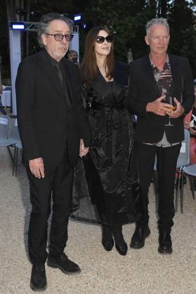 Tim Burton, Monica Bellucci und Sting bei der 64. Verleihung der Globi d Oro 2024 in der Accademia Tedesca di Roma Villa Massimo. Rom, 03.07.2024