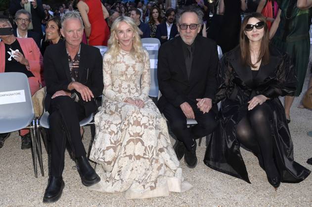 Sting, Trudie Styler, Tim Burton und Monica Bellucci bei der 64. Verleihung der Globi d Oro 2024 in der Accademia Tedesca di Roma Villa Massimo. Rom, 03.07.2024