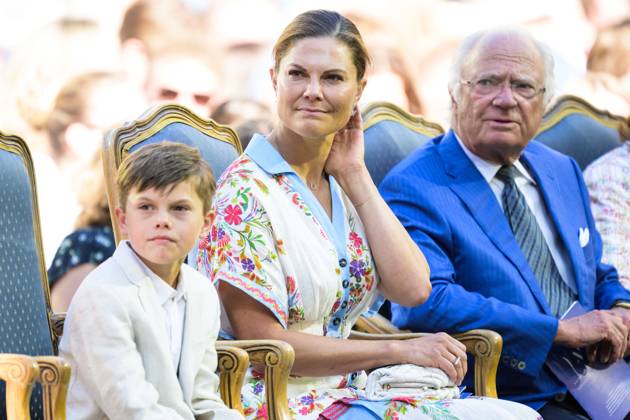 240714 Prins Oscar, kronprinsessan Victoria och kung Carl Gustaf under utdelningen av Victoriapriset den 14 juli 2024 i Borgholm. Copyright: SUVADxMRKONJIC 1047415637st