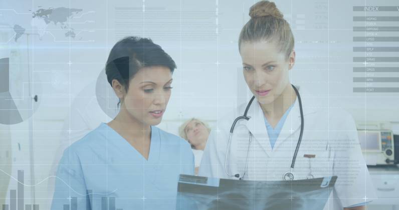 Image of infographic interface over diverse female doctors discussing patient x-ray in hospital. Digital composite, multiple exposure, report, business, global, medical, healthcare, technology. , 16.07.2024, 5168600.jpg , people,infographic interface,diverse female doctors,discussing,patient x-ray,hospital,digital composite,multiple exposure,report,business,global,medical,healthcare,technology,professionals,collaboration,analysis,diagnostic,radiology,teamwork,patient care,medical equipment,healthcare workers,consultation,medical examination,patient data,clinical,doctor-patient relationship,medical report,digital healthcare,healthcare innovation,medical technology,telemedicine,medical analysis,patient treatment,health information,clinical de Copyright: xVectorxFusionxArtx