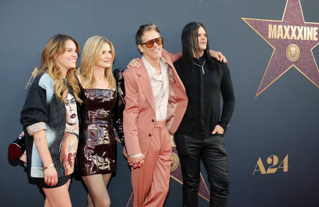 MaXXXine World Premiere, Los Angeles, California, USA - 24 June 2024 Sosie Bacon, Kyra Sedgwick, Kevin Bacon and Travis Bacon at the Los Angeles premiere of MaXXXine held at the TCL Chinese Theater in Hollywood, USA on June 24, 2024., Copyright: xLumeimages.comx xAvalonx 0884461715