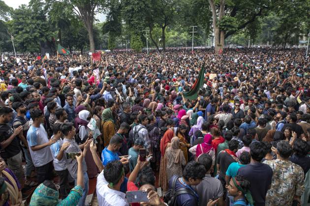 Students Renew Bangladesh Protests The Anti-Discrimination Student Movement is holding a rally at Central Shaheed Minar in Dhaka, Bangladesh, on August 3, 2024, to demand justice for the victims killed in the recent countrywide violence during anti-quota protests. Dhaka Bangladesh  Copyright: xAhmedxSalahuddinx originalFilename: ahmed-quotapro240803_npFWq.jpg