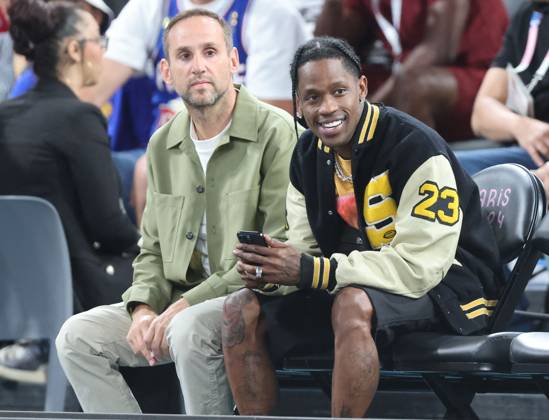 Bilder des Jahres 2024, Entertainment 08 August Entertainment Themen der Woche KW32 Entertainment Bilder des Tages Celebrities in the stands during the Semi Final basketball match between France and Germany during the Paris 2024 Olympic Games Olympics at Arena Bercy Travis Scott Celebrities in the stands during the Semi Final basketball match between France and Germany during the Paris 2024 Olympic Games Olympics at Arena Bercy, Ã Paris, France, le 8 aoÃ t 2024 Jacovides Perusseau Bestimage Celebrities in the stands during the Semi Final basketball match between France and Germany during the Paris 2024 Olympic Games Olympics at the Arena Bercy in Paris, France, August 8, 2024 Paris France  Copyright: xJacovides-Perusseaux xBestimagexJacovides-Perusseaux xBestimagex