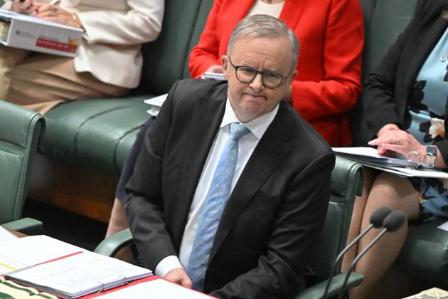 QUESTION TIME, Prime Minister Anthony Albanese during Question Time in the House of Representatives at Parliament House in Canberra, Thursday, August 15, 2024. ( NO ARCHIVING, EDITORIAL USE ONLY, NO USE IN BOOKS WITHOUT CONSENT CANBERRA AUSTRALIAN CAPITAL TERRITORY AUSTRALIA PARLIAMENT HOUSE Copyright: xMICKxTSIKASx 20240815125032241274