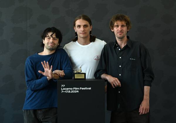 Locarno,Switzerland Awards Locarno Film Festival 2024 photocall Locarno,Switzerland Locarno Film Festival 2024 Award Ceremony photocall Locarno Film Festival 2024 Gimn chume film by Philip Ivanov,Alexander Epikhov,Dimitri Gorbaty director Pardino Argento In the photo:Philip Ivanov,Alexander Epikhov,Dimitri Gorbaty director Pardino Argento Locarno Switzerland  Copyright: xIPA ABACAx