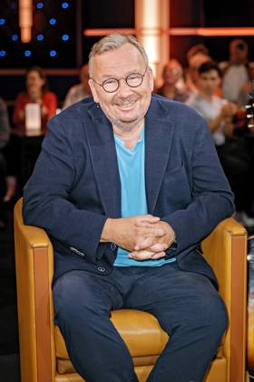 MDR - Riverboat. Entertainer Bernd Stelter anläßlich der Aufzeichnung der MDR - Talkshow Riverboat am 23.08.2024 in der Mediacity Leipzig. 20240823SFL0020