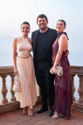 14th Social World Film Festival 2024 in Vico Equense, Italy - 07 Jul 2024 Mariasole Pollio (L), Giuseppe Alessio Nuzzo and Giovanna Sannino (R) attend the Photocall at the 14th Social World Film Festival 2024. Vico Equense Italy Copyright: xAndreaxGulíx xSOPAxImagesx AGULI_SWFF2024(8)