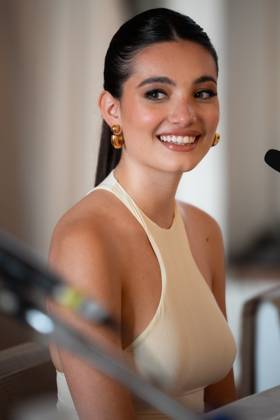 14th Social World Film Festival 2024 in Vico Equense, Italy - 07 Jul 2024 Mariasole Pollio attends a press conference at the 14th Social World Film Festival 2024. Vico Equense Italy Copyright: xAndreaxGulíx xSOPAxImagesx AGULI_SWFF2024(43)