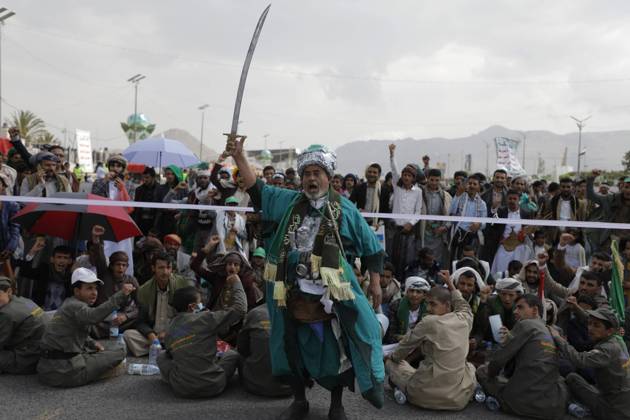 Bilder des Jahres 2024, News 09 September News Themen der Woche KW36 News Bilder des Tages Jemen, Unterstützer der Huthi Rebellen protestieren in Sanaa gegen Israel und die USA September 6, 2024, Sanaa, Sanaa, Yemen: Houthi followers take part in an anti-Israel and anti-U.S. demonstration in Sanaa. OSAMAH YAHYA Sanaa Yemen - ZUMAa219 20240906_zip_a219_004 Copyright: xOsamahxYahyax