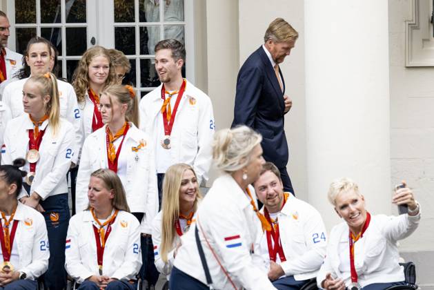 Den Haag, The Netherlands, 2024-09-10 15:42:13 THE HAGUE, 10-09-2024, Noordeinde Palace King Willem Alexander and Princess Margriet of the Netherlands will receive the Dutch medal winners of the 2024 Summer Paralympic Games in Paris at Noordeinde Palace in The Hague on Tuesday afternoon, September 10. PHOTO: NLBeeld Patrick van Emst Credit: NL Beeld Patrick van Emst Copyright: xx x