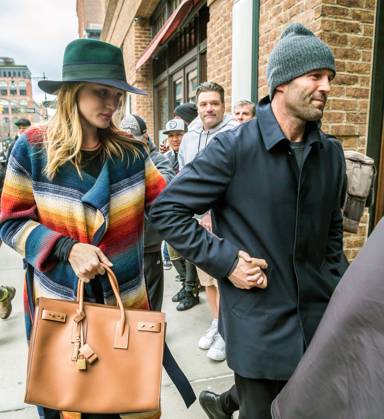 Rosie Huntington-Whiteley and Jason Statham arrive at a downtown hotel on April 7 2017 in New York City Copyright: x2017xJohnxPeters ACExPicturesx abnxc697