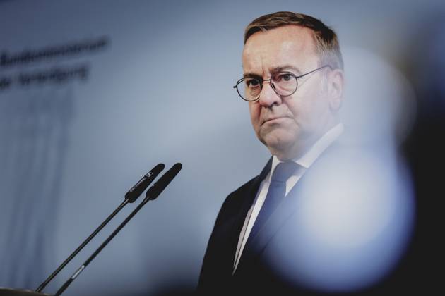 Boris Pistorius (SPD), Bundesminister der Verteidigung, aufgenommen im Rahmen einer Pressekonferenz nach der Zeichnung des deutsch-litauisches Regierungsabkommen in Berlin, 13.09.2024. Berlin Deutschland