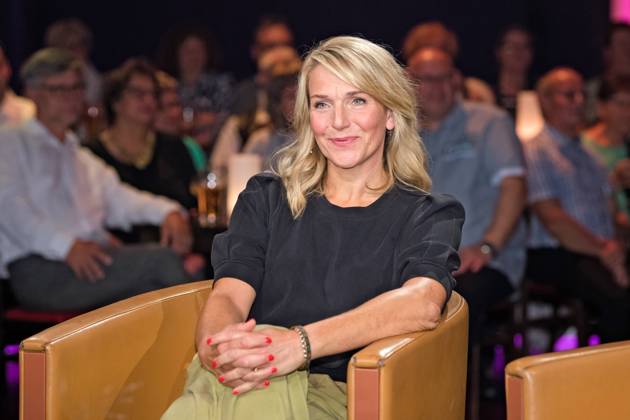 MDR - Riverboat. Schauspielerin Tanja Wedhorn anläßlich der Aufzeichnung der MDR - Talkshow Riverboat am 13.09.2024 in der Mediacity Leipzig. 20240913ADO0002