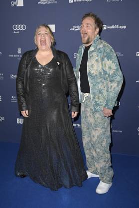 Gisa Flake mit Partner Knud Riepen bei der Verleihung des Deutschen Schauspielpreises 2024 im Club Theater Berlin. Berlin, 13.09.2024