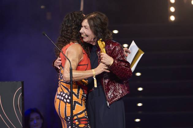 Verleihung Deutscher Schauspielpreis 2024 Christine Neubauer mit Susanne Bredehöft bei der Verleihung Deutscher Schauspielpreis 2024 im Club Theater Berlin. 13.09.2024 Copyright: xEventpressx xSaschaxRadkex