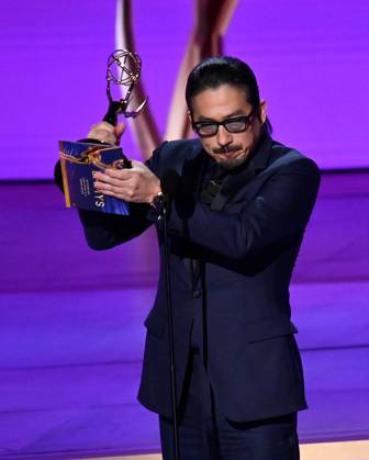 Hiroyuki Sanada accepts the Outstanding Lead Actor in a Drama Series award for Sh?gun onstage during the 76th annual Primetime Emmy Awards at the Peacock Theater in Los Angeles on Sunday, September 15, 2024.  LAP20240915176 JIMxRUYMEN