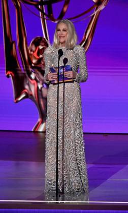 Catherine O Hara appears onstage during the 76th annual Primetime Emmy Awards at the Peacock Theater in Los Angeles on Sunday, September 15, 2024.  LAP20240915184 JIMxRUYMEN