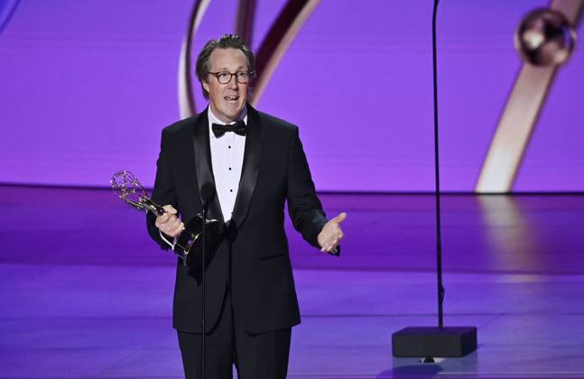 British writer Will Smith accepts the award for Outstanding Writing For A Drama Series award for Slow Horses onstage during the 76th annual Primetime Emmy Awards at the Peacock Theater in Los Angeles on Sunday, September 15, 2024.  LAP2024091504025 JIMxRUYMEN