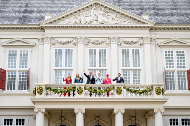 Den Haag, The Netherlands, 2024-09-17 14:17:50 THE HAGUE, 17-09-2024, Noordeinde PalaceKing Willem Alexander and Queen Maxima with Princess Amalia and Princess Alexia and Prince Constantijn with Princess Laurentien during Princess Day on the balcony of Noordeinde Palace PHOTO: NL Beeld Patrick van Emst Credit: NL Beeld Patrick van Emst Copyright: xx x