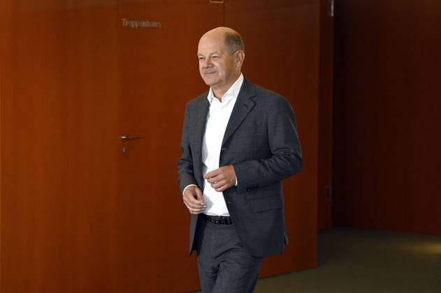 Olaf Scholz beim Empfang der Preisträgerinnen und Preisträger des 59. Bundeswettbewerbs Jugend forscht im Bundeskanzleramt. Berlin, 18.09.2024