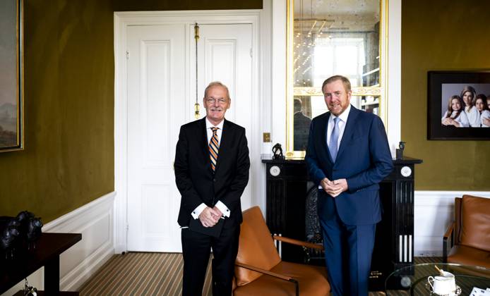 19-09-2024 Palace King Willem-Alexander during a meeting with Jean Rummenie Staatssecretaris van Landbouw, Visserij, Voedselzekerheid en Natuur (State Secretary for Agriculture, Fisheries, Food Security and Nature) in The Hague. Â Copyright: xPPEx