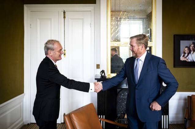 19-09-2024 Palace King Willem-Alexander during a meeting with Jean Rummenie Staatssecretaris van Landbouw, Visserij, Voedselzekerheid en Natuur (State Secretary for Agriculture, Fisheries, Food Security and Nature) in The Hague. Â Copyright: xPPEx
