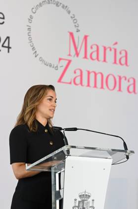 Producer María Zamora receives the National Cinematography Award 2024 Producer María Zamora speaks after receiving the National Cinematography Award 2024, at the Tabakalera, September 21, 2024, in San Sebastián, Guipúzcoa, Basque Country Spain The production company has been awarded the National Cinematography Award 2024 during the San Sebastian Film Festival for its support to independent and risky cinema and for having strengthened the presence of Spanish independent cinema in the international market 21 SEPTEMBER 2024 PRIZE CINEMA ENTERTAINMENT CINEMATOGRAPHY FESTIVAL CULTURE San Sebastian, Guipuzcoa Pais V San Sebastian, Guipuzcoa Pais V Spain  Copyright: xArnaitzxRubiox 6226034